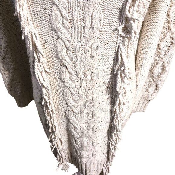 NEW Line & Dot Daria Fringe Trim Mini Sweater Dress, Size Large in Ivory - Picture 12 of 16